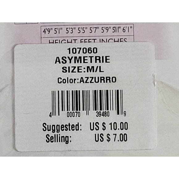 Vintage Philipe Matignon Fashion Pantyhose Fishnet Patterned Tights Blue New - Picture 7 of 8